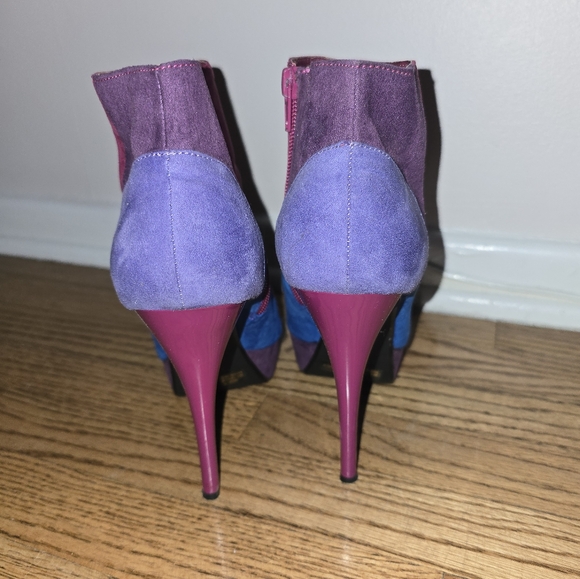 Multi-Color Peep Toe Booties - Picture 2 of 4